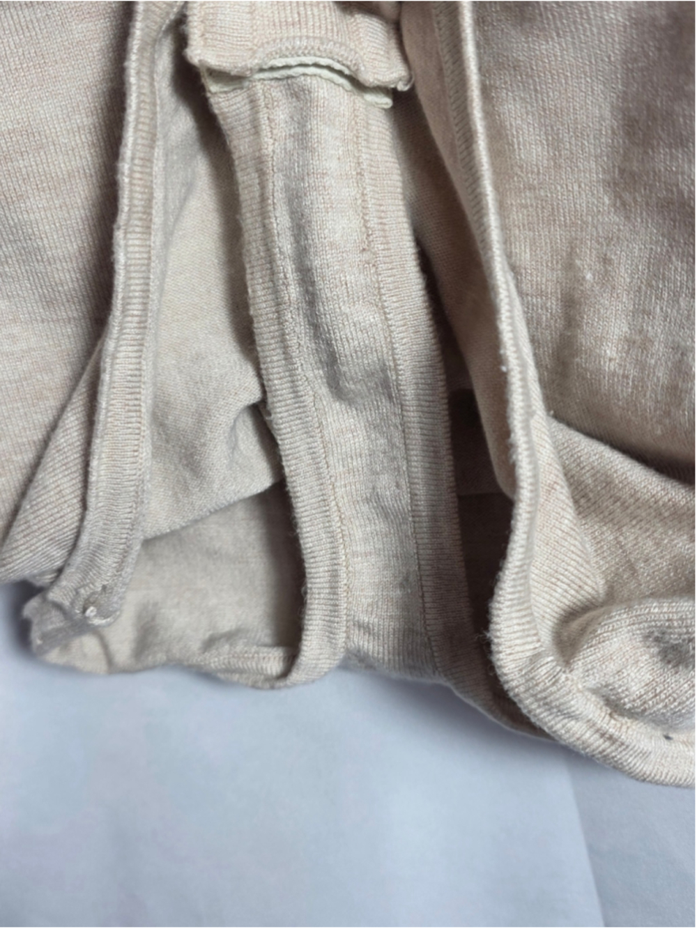 Women's Le Lis Ribbed Bodysuit Beige Size M essential classic shapewear V neck - Picture 3 of 6